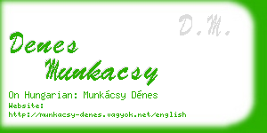 denes munkacsy business card